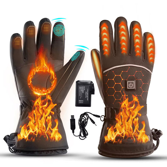 Verwarmde Handschoenen met 3 Warmtestanden – Waterdicht, Oplaadbaar & Winddicht voor Winter, Fiets, Motor en Outdoor – Touchscreen Thermohandschoenen