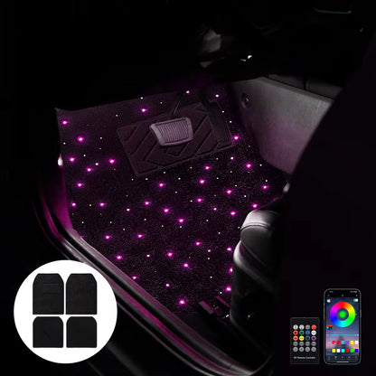 Starmat- LED Car Floor Mats with App Control & Music Sync | Custom RGB Fiber Optic Interior Lights”