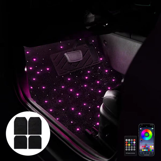 Starmat- LED Car Floor Mats with App Control & Music Sync | Custom RGB Fiber Optic Interior Lights”